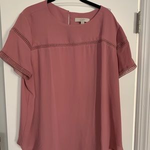 LOFT Mauve Blouse with Delicate Detail
